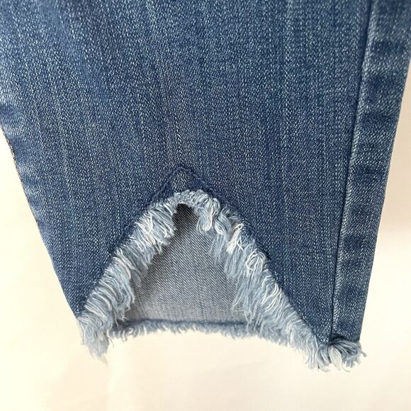 Sofia Vergara Skinny Ankle Jeans Medium Blue Denim Pants Raw Hem 5 Pocket 8 - Picture 3 of 11